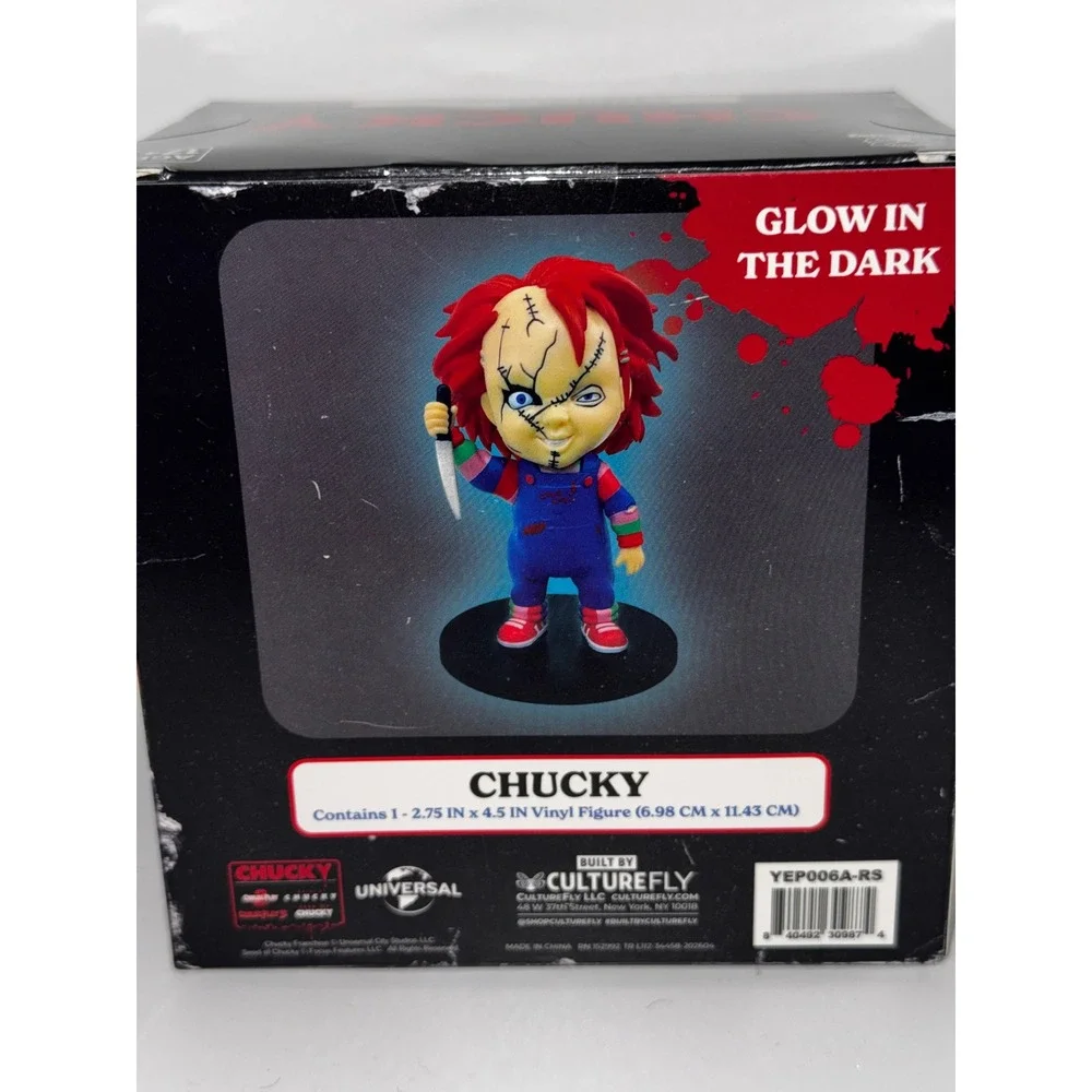 CultureFly Chucky 4.5 Inch Vinyl Figure Glow In The Dark Horror Collectible